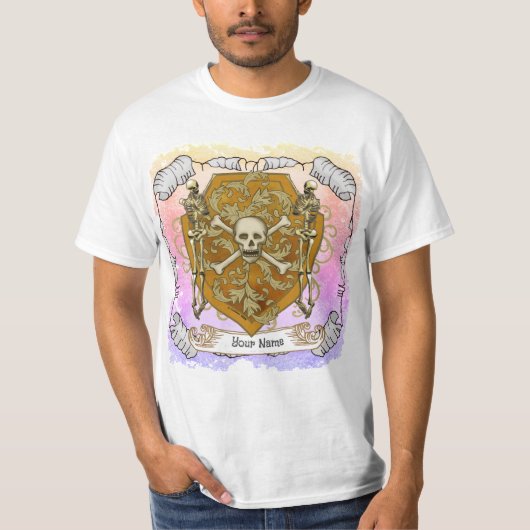 Pirate Skull Shield  t-shirt Tシャツ (正面)