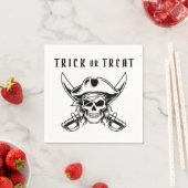 Pirate Skull Trick Or Treat Halloween スタンダードカクテルナプキン (インサイチュ)