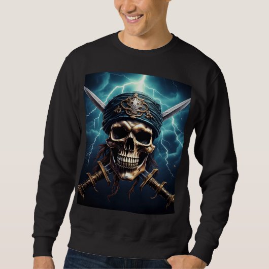 Pirate Skull with Swords スウェットシャツ (正面)