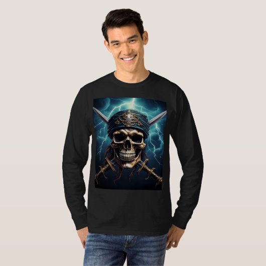Pirate Skull with Swords Tシャツ (正面フル)