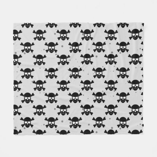 Pirate Style Skulls Pattern  フリースブランケット (正面(横))