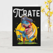 Pirate T-rex Pi Rate Dino Pi Rate Math Geek Funny  カード (黄色い花)