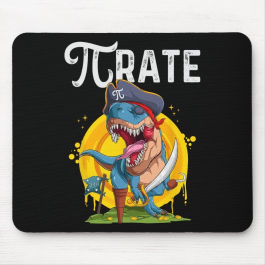 Pirate T-rex Pi Rate Dino Pi Rate Math Geek Funny  マウスパッド (正面)