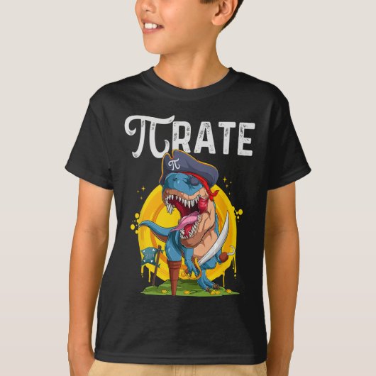Pirate T-rex Pi Rate Dino Pi Rate Math Geek Funny  Tシャツ (正面)