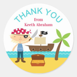 Pirate Thank Youスタンプ ラウンドシール