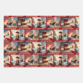 Pirate Treasure Boy's Birthday Personalize Name 3 ラッピングペーパーシート (正面)