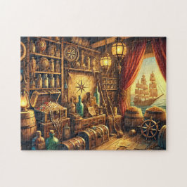 Pirate Treasure Room Nautical Gold & Maps ジグソーパズル