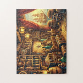 Pirate Treasure Room Nautical Gold & Maps ジグソーパズル (縦)