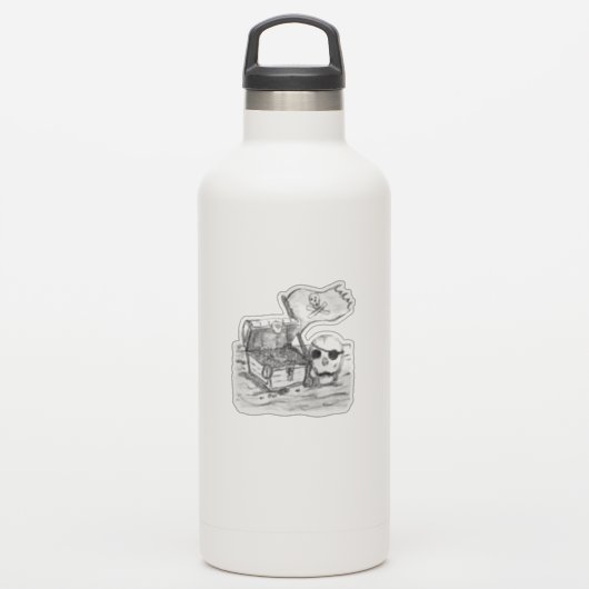Pirate Treasure Scene Sketch シール (ウォーターボトル)