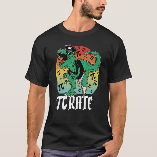Pirate Trex Dinosaur Math Pi rate Pi Day Teacher 3 Tシャツ (正面)