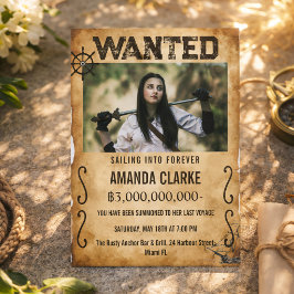 Pirate Wanted Poster Bachelorette Party & Bridal  招待状