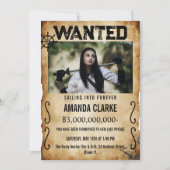 Pirate Wanted Poster Bachelorette Party & Bridal  招待状 (正面)
