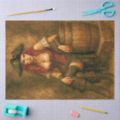 Pirate with Barrel | Caribbean Nautical Decoupage  薄葉紙 (クラフト)