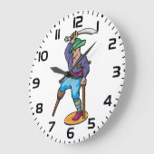 Pirate with Peg Leg and Sword ラージ壁時計 (傾斜)