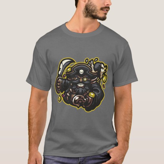Pirate with your sword and a parrot on your back tシャツ (正面)