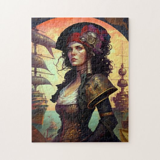 Pirate Woman Fantasy Art ジグソーパズル (縦)