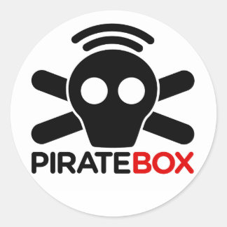 PirateBoxのロゴ ラウンドシール