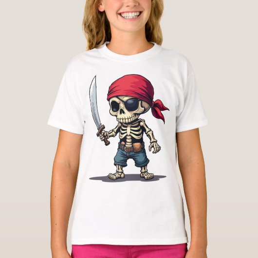 Piraten Skelett mit Schwert Tシャツ (正面)