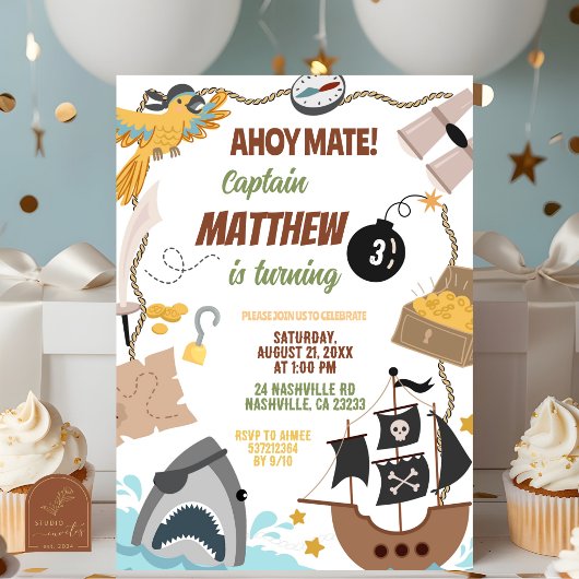 Pirates Birthday invitation 招待状