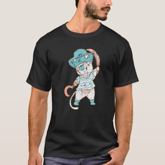 Pirates Costumes Cat Animal Wearing Pirate Men Wom Tシャツ (正面)