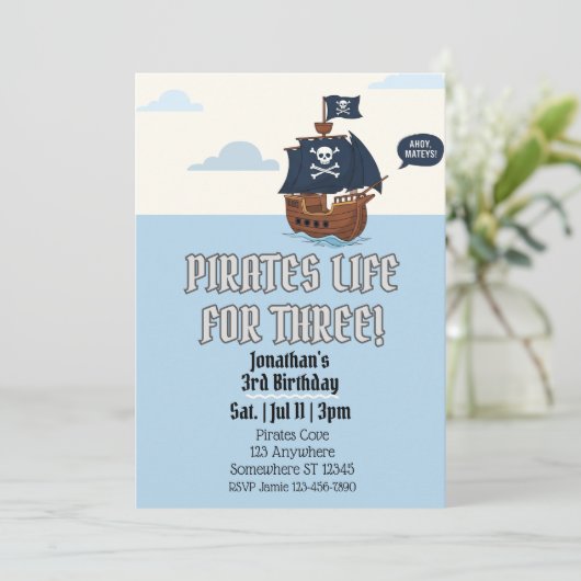 Pirates Life for THREE, Pirate 3rd Birthday 招待状 (スタンド正面)