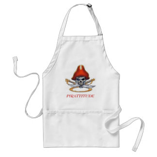 、PIRATTITUDE海賊スカル赤い スタンダードエプロン