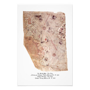 Piri Reisの旧世界の地図 フォトプリント