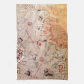 piri reis古代マップ歴史神秘ヴィンテージアンタ キッチンタオル (縦)