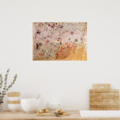 piri reis古代マップ歴史神秘ヴィンテージアンタ ポスター (キッチン)