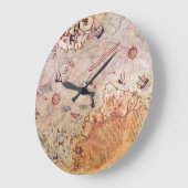 piri reis古代マップ歴史神秘ヴィンテージアンタ ラージ壁時計 (傾斜)