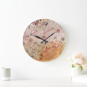 piri reis古代マップ歴史神秘ヴィンテージアンタ ラージ壁時計 (ホーム)