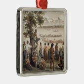 PirogueはBassacの川、詳細でからの「の競争します メタルオーナメント (右)