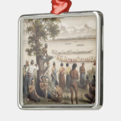 PirogueはBassacの川、詳細でからの「の競争します メタルオーナメント (左)