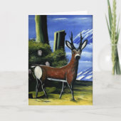 Pirosmani - Roe Deer, Landscape in the Background カード (正面)