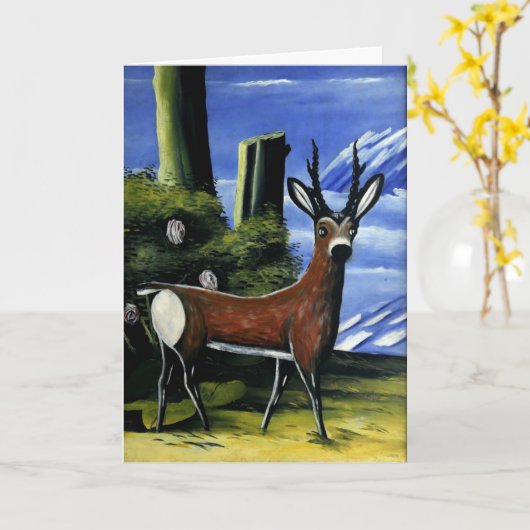 Pirosmani - Roe Deer, Landscape in the Background カード (黄色い花)