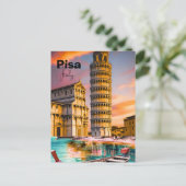 Pisa Italy Travel Postcard, Pisa Travel Art Postca ポストカード (スタンド正面)