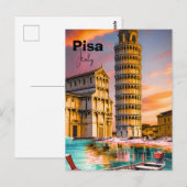Pisa Italy Travel Postcard, Pisa Travel Art Postca ポストカード (正面/裏面)
