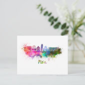 Pisa skyline in watercolor ポストカード (スタンド正面)