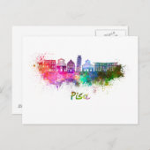 Pisa skyline in watercolor ポストカード (正面/裏面)