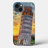 Pisa Tower: Sunset Impressionist Oil Art Case-Mate iPhoneケース (裏面)