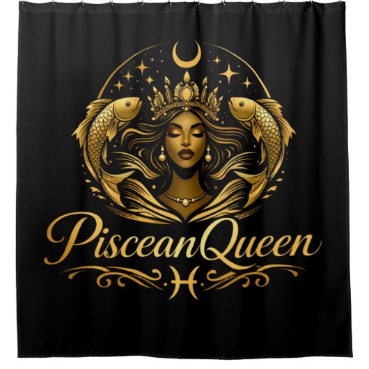 Piscean Queen Face Shower Curtain シャワーカーテン (正面)