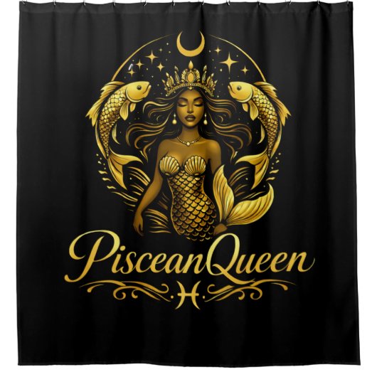 Piscean Queen Shower Curtain シャワーカーテン (正面)
