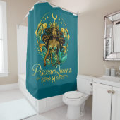 Piscean Queen Teal Shower Curtain シャワーカーテン (インサイチュ)