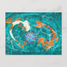 PiscesとCOVID-19ウイルスユーモアのある〔占星術の〕十二宮図はがき ポストカード