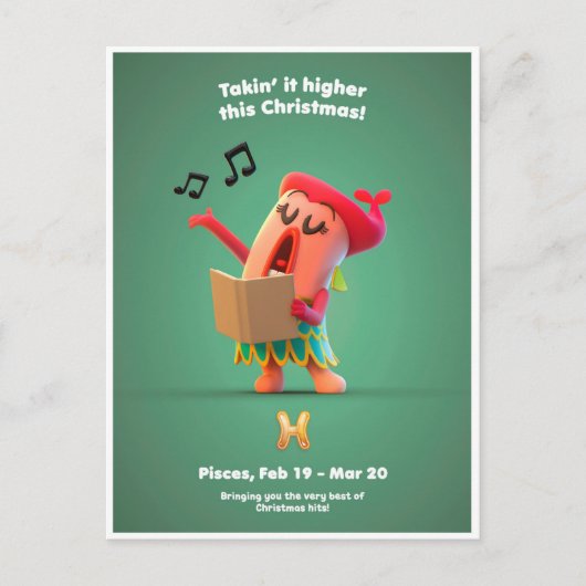 Piscesのクリスマスポストカード ポストカード (正面)
