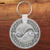 Pisces基本ボタンキーチェーン キーホルダー (正面)