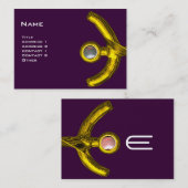 PISCES抽象芸術、パールパープルイエローピンクグレー 名刺 (正面/裏面)