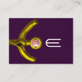 PISCES抽象芸術、パールパープルイエローピンクグレー 名刺 (裏面)