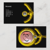 PISCES抽象芸術、パールブラックイエローピンクグレー 名刺 (正面/裏面)