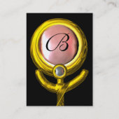 PISCES抽象芸術、パールブラックイエローピンクグレー 名刺 (裏面)